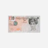 Banksy, Di-Faced Tenner, 10 GBP Note, 2004, offset lithograph in colors