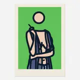 Ruth Smoking I (from the 26 Portraits series) by Julian Opie, 2005, Lambda print in colors on Fujicolour digital archival, sold Dec 2024