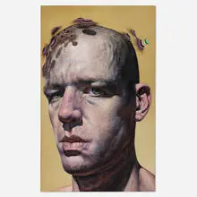 Ian Ingram, Promised Land, 2015, oil and beads on panel