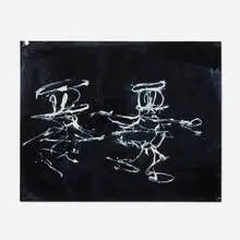 Joyce Pensato, Dancing Donalds, 2001, enamel on Strathmore paper