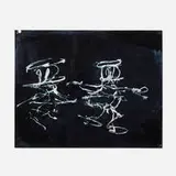 Joyce Pensato, Dancing Donalds, 2001, enamel on Strathmore paper