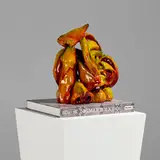 Nicolás Guagnini, Aby, 2014, vitrified glazed ceramic on book base