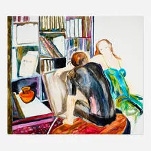 Meta Isaeus-Berlin, I proffessorns bibliotek, 2005, oil on canvas