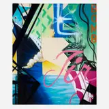 John Matos, Bomb, acrylic and spray paint on panel, aluminum and canvas construction