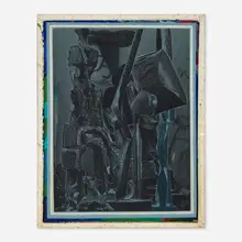 Ian Tweedy, Milanese Nocturne III, 2012, oil on found canvas