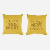 Banksy, Gross Domestic Product Cushions (set of two), 2019, spray paint on fabric