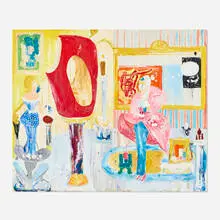 Thomas Trosch, Dorothy Roger's Decorating Lesson #6, 1993, oil and graphite on linen