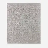 Chris Wilder, Aluminum Foil Hats and Radar Reflectors (Topographic Map and UFO Sighting), 1994, aluminum foil and enamel on canvas