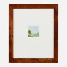 Joan Nelson, Untitled (Landscape with Blue Sky and Clouds), acrylic on paper