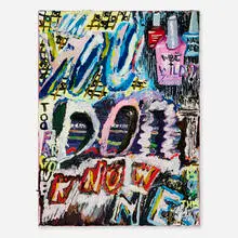 Alicia Gibson, You Don't Know Me, 2013, oil and spray paint on canvas