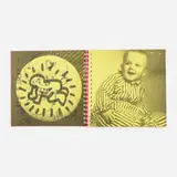 Keith Haring, Tony Shafrazi exhibition catalog with original drawing, 1982, black marker on spiral bound catalog