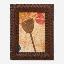 Dutch Tulip by Tony Berlant, 1979, found tin collage with steel brads on wood in found 19th century frame, sold Nov 2024