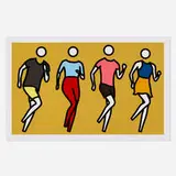 Julian Opie, Dance, Synced: Dance 3, 2024, screenprint in colors on museum board