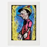 Jim Dine, Pinocchio, 2008, screenprint and woodcut in colors on Somerset Textured Rag