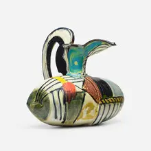 Betty Woodman, De Stijl Pillow Pitcher, 1997, glazed earthenware