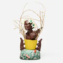 Mark Burns, Easter Basket, 1981-82, glazed stoneware, glazed porcelain, mixed media