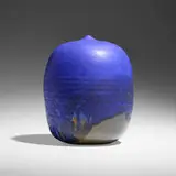 Closed Form (with rattle) by Toshiko Takaezu, c. 1985, glazed porcelain, sold Oct 2025