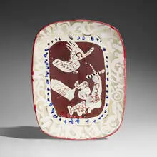 Gilbert Portanier, Charger with abstract design, 1977, glazed stoneware