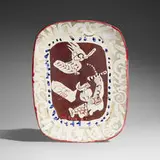 Gilbert Portanier, Charger with abstract design, 1977, glazed stoneware
