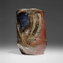 Tall vase by John Mason, c. 1955, glazed stoneware, sold Oct 2025