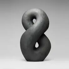 Topology by Kurokawa Toru, 2021, smoke-fired silver-black earthenware, sold Oct 2025