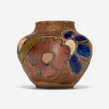 Vase with flowers by Michael and Magdalena Suarez Frimkess, glazed earthenware, sold Oct 2025