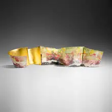 Wing by Bennett Bean, 1997, pit-fired, painted, and gilt earthenware, sold Oct 2025