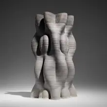 Ryan Barrett, Manganese Vessel, c. 2020, 3D-printed porcelain with manganese oxide and iron oxide