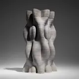 Ryan Barrett, Manganese Vessel, c. 2020, 3D-printed porcelain with manganese oxide and iron oxide