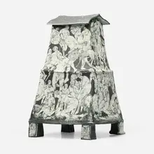 Edward Eberle, Four Fires, 2000, porcelain, terra sigillata and sgrafitto decoration
