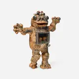 David Gilhooly, Bread Frog with Burgers, 1977, glazed earthenware, mixed media