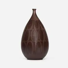 Clyde Burt, Vase, c. 1965, glazed stoneware with wax resist decoration