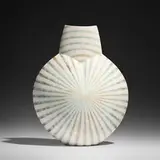 John Ward, Monumental Disc Pot with Green Banded Design