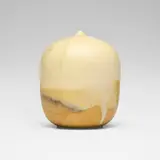 Closed Form (with rattle) by Toshiko Takaezu, c. 1985, glazed porcelain, sold Oct 2025