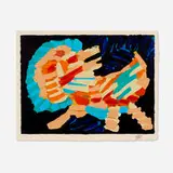 Karel Appel, Smiling Cat (from the Cats portfolio), 1978, lithograph in colors on Arches