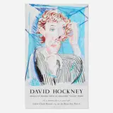 David Hockney, Images et pensées pour la Magazine "Vogue" Paris exhibition poster, 1985, offset lithograph in colors