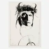 Leonard Baskin, Chief Wets It - Assinnboine, 1972, lithograph