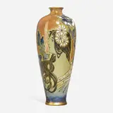 Tall Amphora portrait vase with a maiden and poppies by Stellmacher Riessner & Kessel, sold Nov 2023