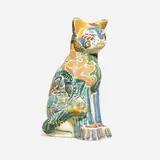 Cat figure by Patricia Anderson Findeisen for Shearwater Pottery, sold Nov 2023