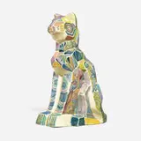 Art Deco-style cat figure by Patricia Anderson Findeisen for Shearwater Pottery, sold Nov 2023