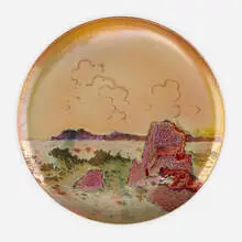 Charger with seaside scene by Marius Alexandre for Clément Massier, 1910, luster-glazed earthenware, sold Nov 2023