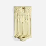 Ivory Mat production candle sconce with MacIntosh roses by Sallie Toohey for Rookwood Pottery, sold Nov 2023