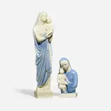 Production religious figures, set of two by Clotilda Zanetta for Rookwood Pottery, sold Nov 2023
