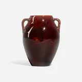 William P. McDonald for Rookwood Pottery, Mahogany Glaze cabinet vase with angry birds