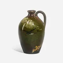 Limoges style perfume jug with birds and clouds by Martin Rettig, sold Nov 2023