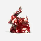 Rare Oxblood production gazelle paperweight by Kenneth Brown for Rookwood Pottery, sold Nov 2023