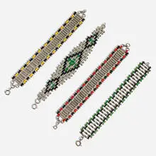 Jacob Bengel, Brickwork bracelets, set of four, c. 1931-33, paint on polished chrome-plated metal