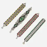 Jacob Bengel, Brickwork bracelets, set of four, c. 1931-33, paint on polished chrome-plated metal