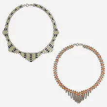 Jacob Bengel, Brickwork necklaces, set of two, c. 1931-33, paint on polished chrome-plated metal