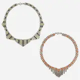 Jacob Bengel, Brickwork necklaces, set of two, c. 1931-33, paint on polished chrome-plated metal